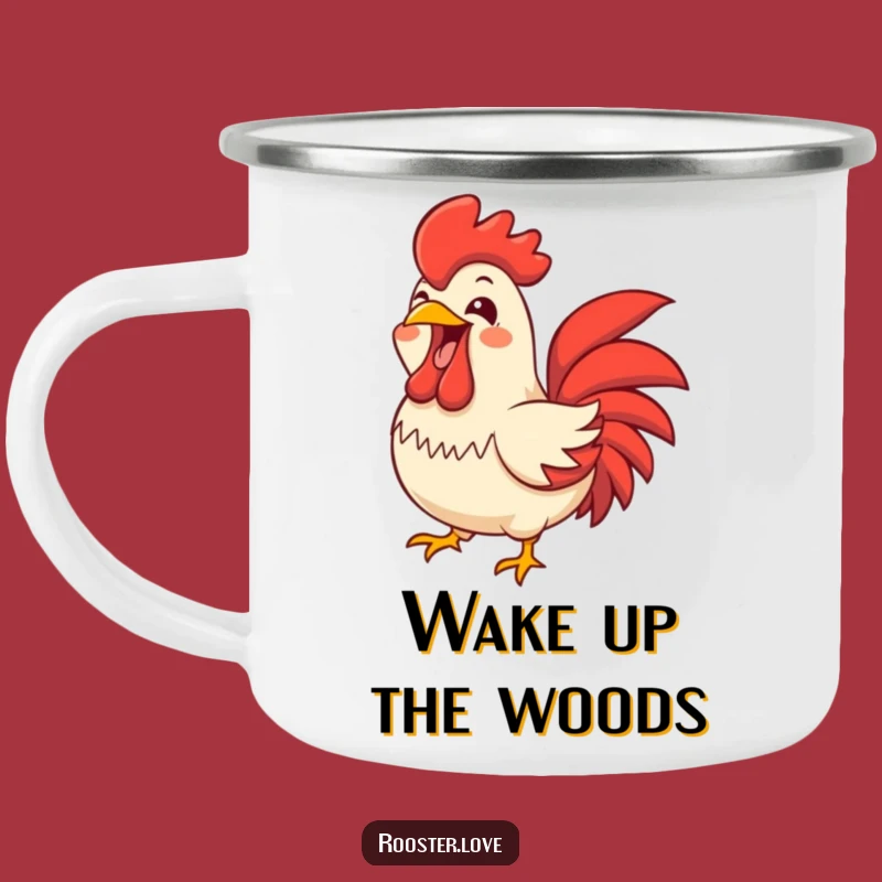 Funny Rooster Squawk Camping Mug - Adventure with Joyful Noise, Great Gift!