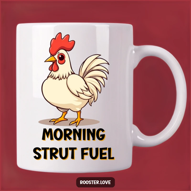 Funny Proud Rooster Strutting Mug - Confident Gift for the Bold