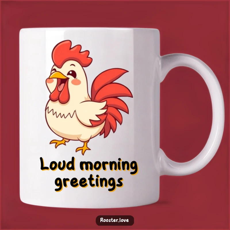 Funny Joyful Rooster Squawk Mug - Loud Laughs, Great Gift!