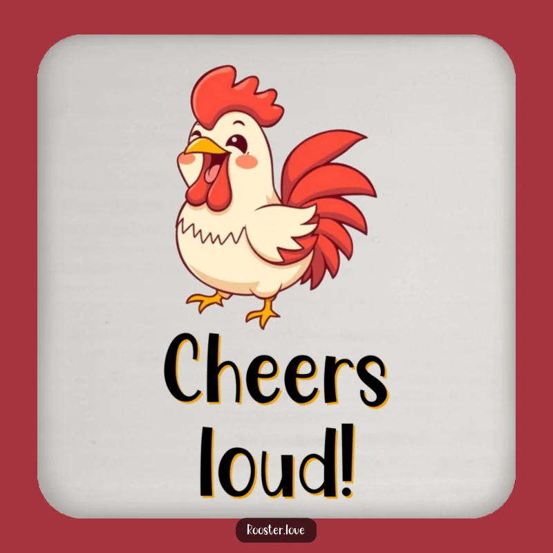 Funny Rooster Squawk Coaster - Add Joyful Flair to Surfaces