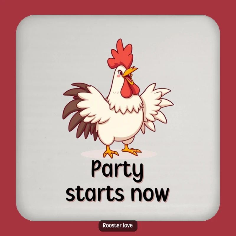 Funny Rooster Crowing Coasters: Comedic Grin Set, Stylish Funny Gift for Table Protection