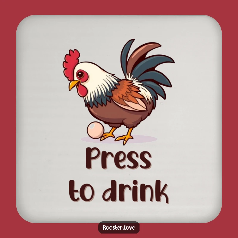 Funny Rooster Button Coasters: Playful Pecking Set, Stylish Funny Gift for Table Protection