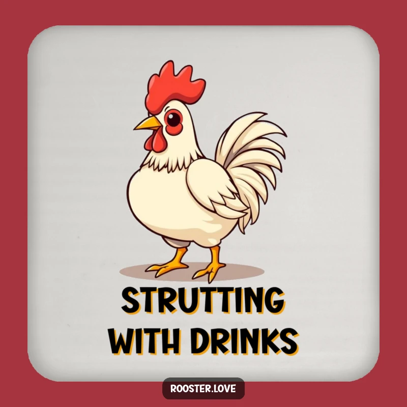 Funny Rooster Strutting Coaster - Add Bold Charm to Surfaces