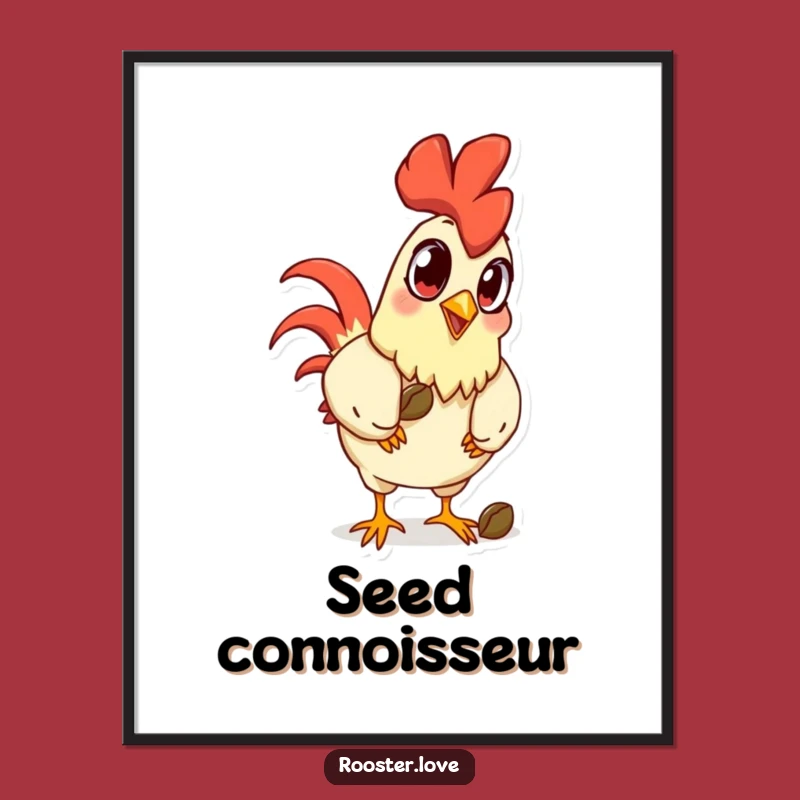 Funny Rooster Eyes Poster - Exaggerated Art for a Hilarious Home