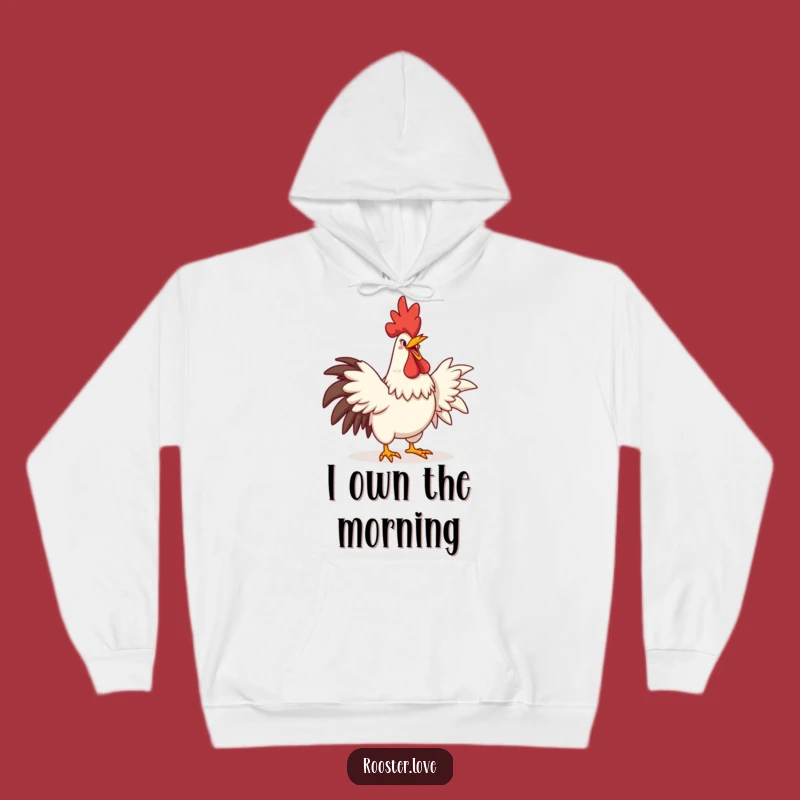 Funny Rooster Crowing Hoodie: Cozy Comedic Grin, Stretchy Wings, Warm Funny Gift for Chilly Mornings