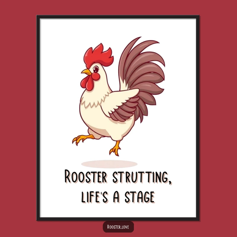 Funny Free Printable Rooster Wall Art - Vibrant Leap Downloadable Decor