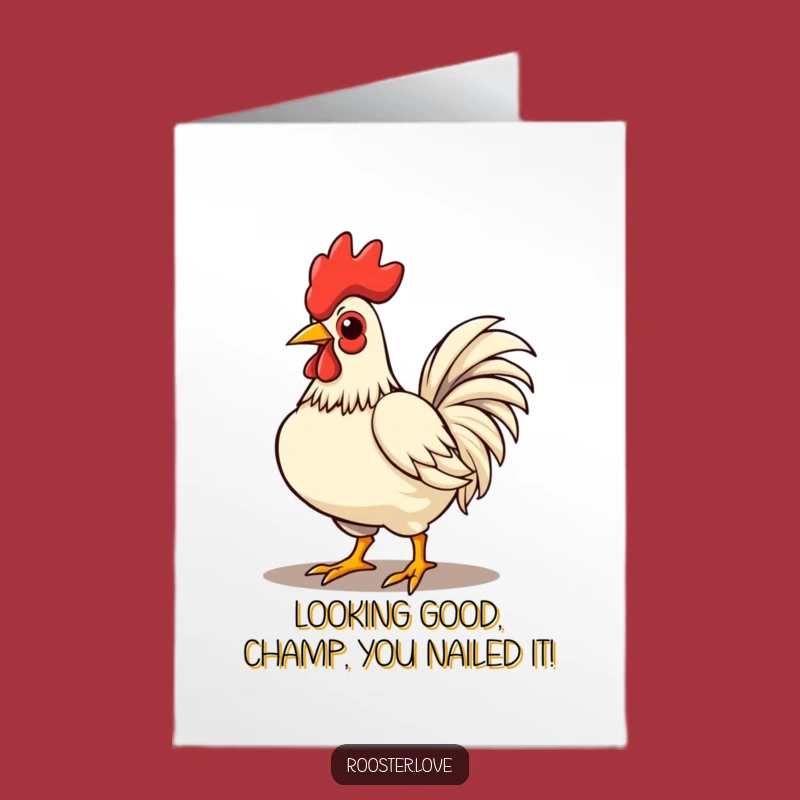 Free Printable Congrats Card: Proud Rooster Strutting Humorous Downloadable Greeting