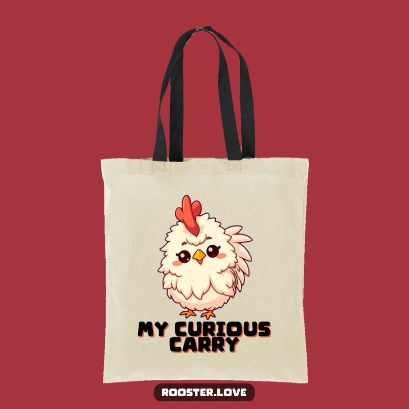 Funny Rooster Thoughtful Tote Bag: Fluffy Head Tilt Accessory, Practical Funny Gift for Bookworms